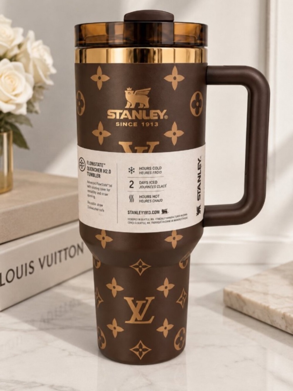 Chocolate Brown Stanley Gold 40 OZ Quencher Tumbler New in Box